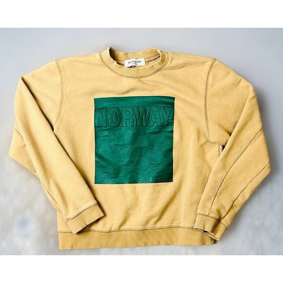 Andersson Bell Scandinavia Norway Tan Green Puff Print Sweatshirt Size XS - Picture 1 of 6